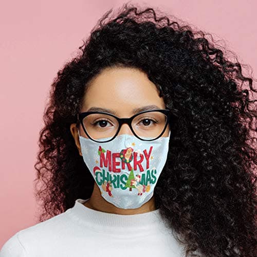 Image of XMASK69L Festive Friends Merry Christmas Reusable Face Covering - Large
