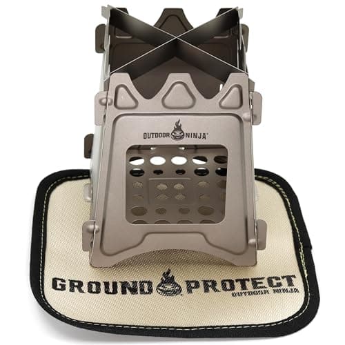Image of OUTDOOR NINJA Portable Wood Stove, Ultra Lightweight and Foldable for Hiking, Bushpower, Trekking, Camping and Other Outdoor Hobbies