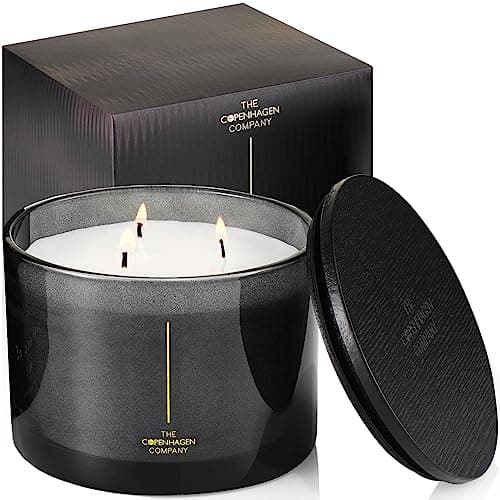 Image of Luxury Scented Candle Gifts for Women | Soy Candle | 40 Hours Burn Time | The Copenhagen Company - Cherry, Cedarwood & Oud (17oz)
