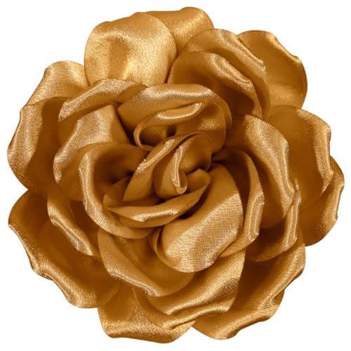 Image of Mecool Rose Hair Clip for Weddings Brooch Corsage Hair Head Clip on Flowers for Hair Jewellery Barrette Hair Decorations for Women Accessories | Hair Clips Girls-Gold