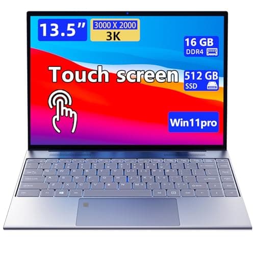 Image of Morostron 13.5-inch Portable Touchscreen Laptop, (16GB RAM, 512GB SSD), 3K (3000×2000) IPS, Celeron N95 Processor up to 3.4 GHz, Backlit Keyboard, Fingerprint Unlocking, Win 11 Pro