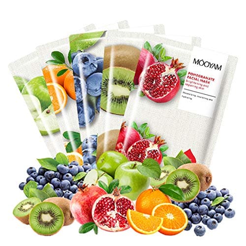 Image of 5x natural superfood moisturising and hydrating face mask sheets (Bluberry)
