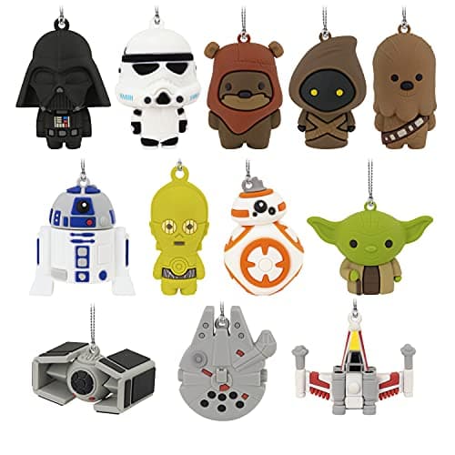 Image of Hallmark Star Wars Countdown Calendar Miniature Christmas Tree Set With 12 Mini Ornaments, May The 4th Be With You