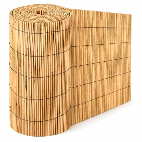 Image of Reed Screening 9-10mm Thick Natural Reed Fence Screening Roll, Tall Garden Privacy Screen, Bamboo Reed Fencing for Fence Cover, Balcony & Patio (1m x 3m)