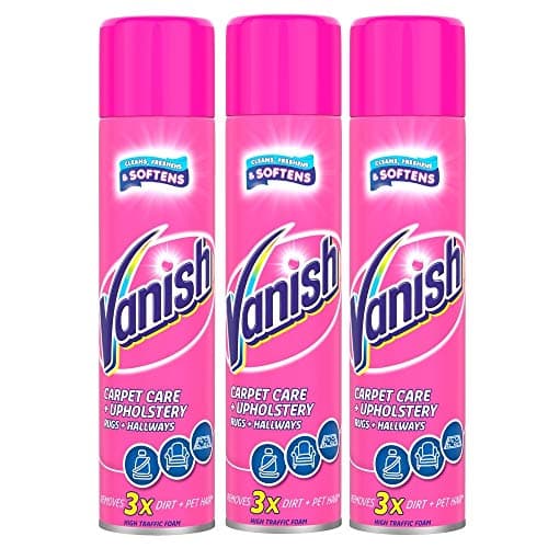 Image of Vanish Oxi Action Upholstery & Carpet Cleaner, Stain Remover Foam for Large Area Cleaning, 600ml | Spring Flowers Fragrance | Cleans and Freshens your Carpet | Pack of 3