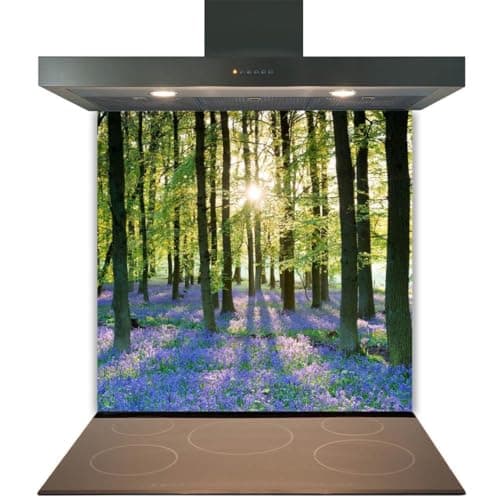 Image of Glass Splashback for Kitchen Toughened Heat Resistant Cooker Tile - Design 2016-60cm (w) x 70cm (h) - Screw Fixing