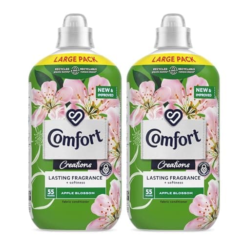 Image of Comfort Creation Concentrated Fabric Conditioner with 100 Days of Long-Lasting Fragrance and Softness Intense Liquid Fabric Softener Apple Blossom 55 Washes, 1.65L (Buy 2)