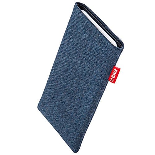 Image of fitBAG Jive Blue custom tailored sleeve for Nokia 9 PureView (2019) | Made in Germany | Fine suit fabric pouch case cover with MicroFibre lining for display cleaning