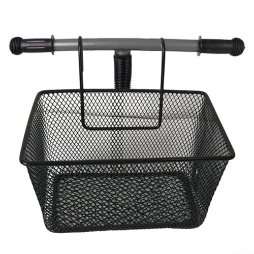 Image of Axorafow Metal Mesh Front Handlebar For Bike Basket for E-bikes Folding Bikes Childrens Bicycles – 25 X 17 X 15 Cm For Easy to Carry Storage Basket (300 g) For Easy-attach Hook Mount