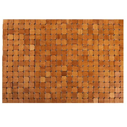 Image of Dicunoy Bamboo Floor Bath Mat, Bathroom Shower Rug, Wooden Toilet Doormats for Shower Doorsteps, Sauna, Tub 60cm L x 40cm W, Wooden Bathroom Accessories