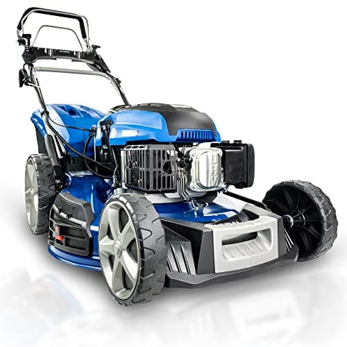 Image of Hyundai 22”/56cm 196cc 4-in-1 Electric-start Self-propelled Petrol Lawnmower, 6 Adjustable Cutting Heights, 70l Grass Collecto, Foldable Handles, 3 Year Warranty