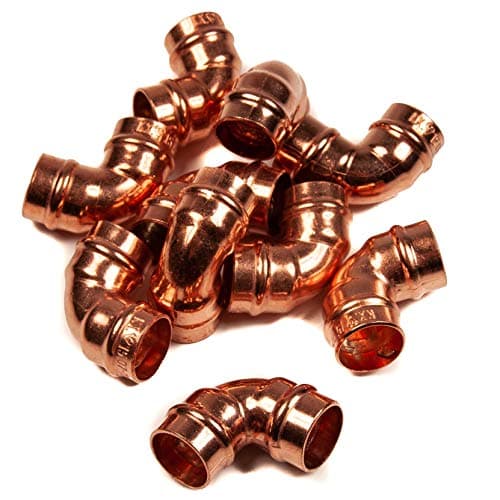 Image of 15mm Solder Ring Elbow Yorkshire 90 Degrees Copper (Pack of 10)