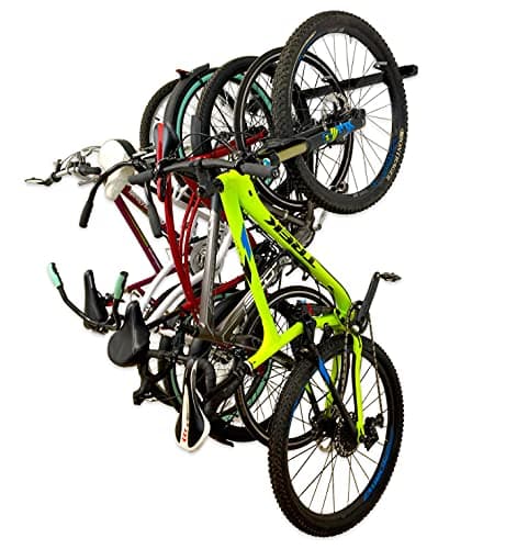 Image of StoreYourBoard 5 Bike Storage Rack, Cycling Wall Mount Hook System, Home and Garage Adjustable Bicycle Hanging Organizer