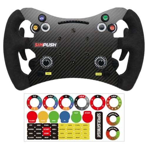 Image of Replace 12 Inch Original Carbon Fiber Suede Wheel MOD F1 GT3 GT4 For MOZA CS V2P Racing Steering Wheel; Sim Racing Hub on RS V1/V2 Racing Wheel Base (For MOZA CS V2P)