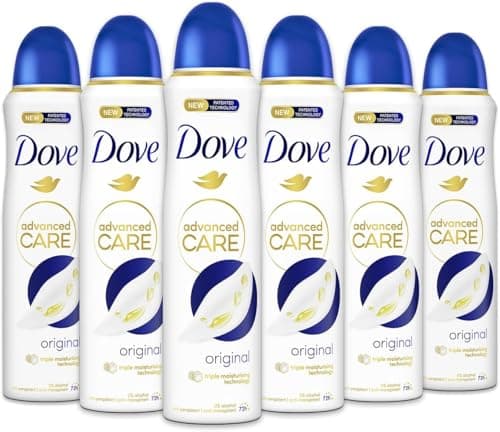 Image of Dove Advanced Care Original Deodorant Spray with Moisturising and Skin-Friendly Formula, Alcohol-free, Up to 72 Hours, Deodorant for Men and Women, Pack of 6 x 150 ml