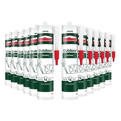 Image of Unibond Outdoor Frame Sealant Ready to Use and Waterproof Permanently Flexible White Sealant Suitable for Exterior Frame Use, 384g Bulk Buy 12 Pack