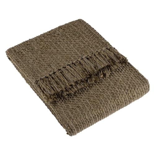 Image of furn. Hoem Morni Woven Fringed Throw – Soft Textured Yarn Blend with Tasselled Trim (Willow – 130 x 180 cm)
