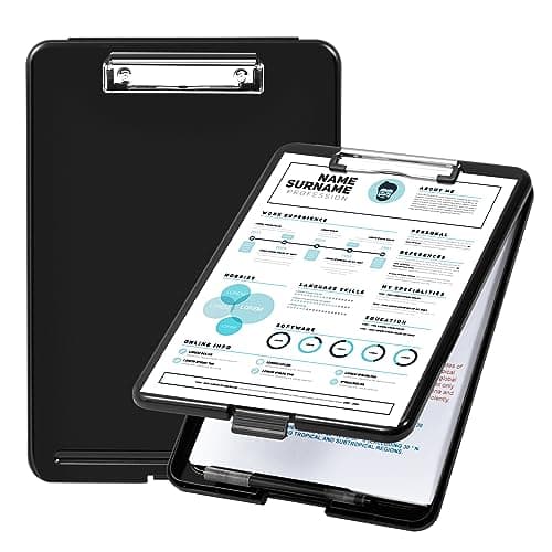 Image of Amazon Basics Plastic Storage Clipboard,Black, 2-Pack
