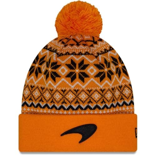 Image of New Era Winter Pom Beanie - Xmas McLaren Racing Orange