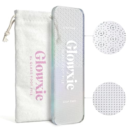 Image of Glowxie XL Nano Glass Foot Files for Hard Skin – Callus Remover for Feet, Foot Scrubber & Foot Exfoliator – 2-in-1 Foot File & Heel Scraper for Wet & Dry Use – Pedicure Tool for Smooth Feet