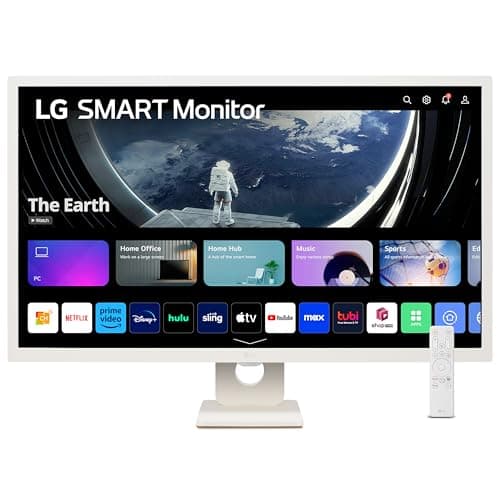 Image of LG MyView Smart Monitor 32SR50F, 32 Inch, Full HD 1080P IPS Panel, Built in Speakers, Wifi & Bluetooth Connectivity, webOS Smart TV Apps with Remote Control, White