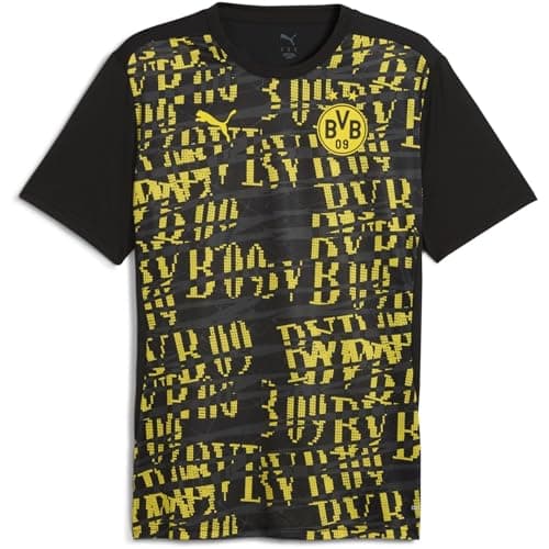 Image of PUMA Mens Borussia Dortmund Pre Match Shirt Adults Black/Yellow XL