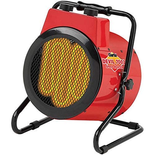 Image of Clarke Devil 7003 3kW Industrial Electric Fan Heater, Adjustable Thermostat, Overheat Protection, Heavy-Duty Steel Design for Workshops, Garages & Factories (230V)
