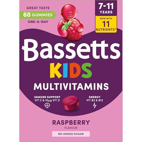 Image of Bassetts Kids Multivitamins 7-11 Years Raspberry Flavour 60 Gummies