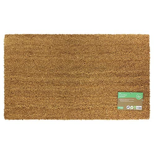 Image of JVL Manor Plain Natural Coir Latex Backed Door Mat, Plastic/Vinyl, Random Color, 40 x 70 cm
