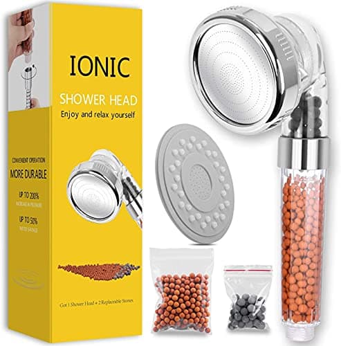 Image of Magichome Shower Head Handheld High Pressure Water Saving 3 Modes Adjustable Filter Showerhead for Hard Water Low Water Pressure Contains Additional Replaceable Stone