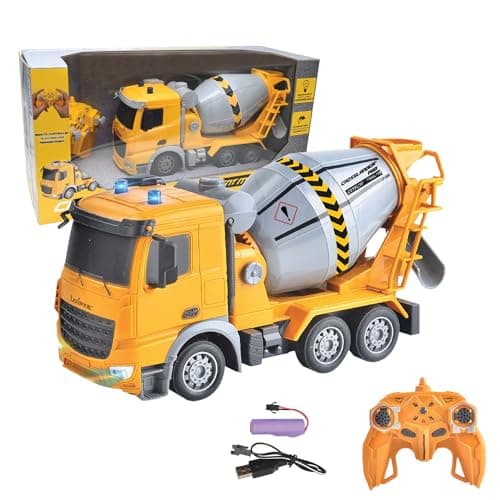 Image of LEXIBOOK, Crosslander® Pro, RC Concrete Mixer, remote controlled truck mixer, light effects, 360° rotating tank, rechargeable, RCP15