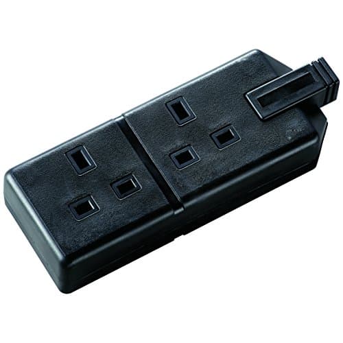 Image of Masterplug ELS132B-01 Permaplug Two Socket Trailing Socket, without Plug and Cable, 13 Amp, Black