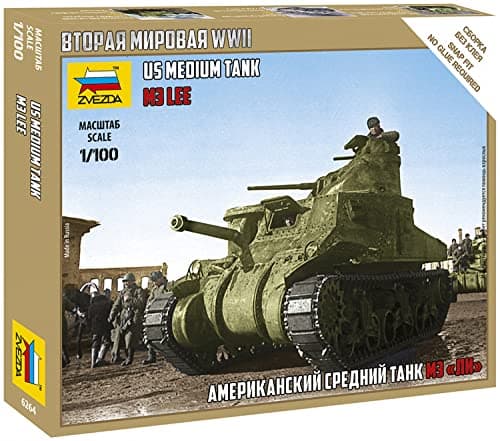 Image of Zvezda 1/100 M3 Lee Us Medium Tank # 6264 - Plastic Model Kit