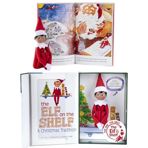 Image of The Elf on the Shelf: A Christmas Tradition - Boy Scout Elf with Brown Eyes - Includes Artfully Illustrated Storybook, Keepsake Box and Official Adoption Certificate