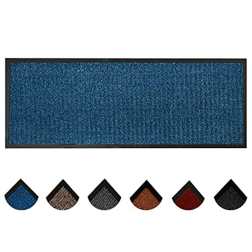 Image of Homatz Hallway Runner Rug Heavy Duty Non-Slip Rubber Back, Blue 60x120cm Long Carpet Runner - Dirt Trapper, Water Absorbent Mat, Washable Runner Rugs, Carpet for Hallway Kitchen Living Room