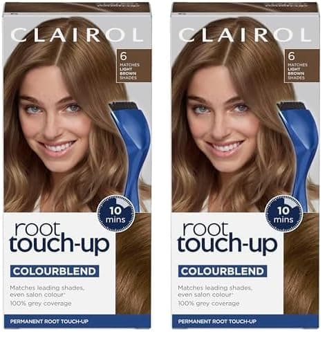 Image of Clairol Root Touch-Up Permanent Hair Dye, 6 Light Brown (Pack of 2)