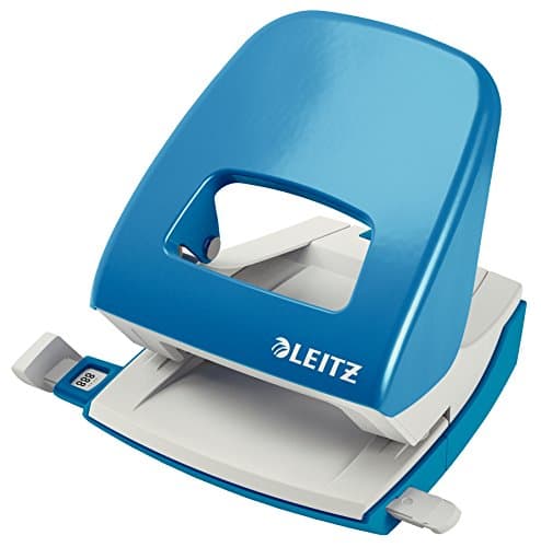 Image of Leitz Hole Punch, 30 Sheets, Guide Bar with Format Markings, Metal, NeXXt Range, 50080030 - Light Blue