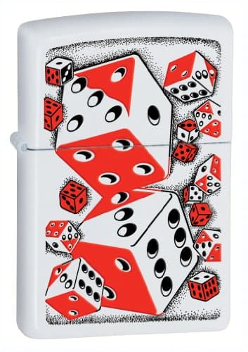 Image of Zippo Rolling Dice Lighter - White Matte, 6X4 Cm