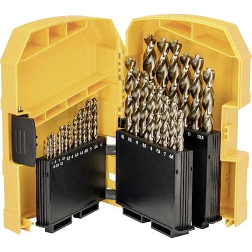 Image of DEWALT DT4957 – Kit of 29 HSS Cobalt Drill Bits in Plastic Box, Diameters 1 to 13 mm, Long Life with 5% Cobalt, Compatible with Cordless and Cordless Drills