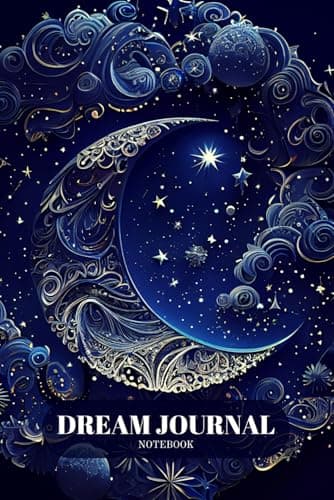 Image of Dream Journal Notebook: Diary with Guided Prompts to Record and Track Your Dreams, Interpretations and Thoughts before Sleeping. Ideal Gift for Women, Girls, Men – Moon and Stars Theme