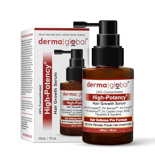Image of High Potency® Hair Growth Serum – Hair Defence Pro Formula | 24% Clinically Proven Actives with 5% Anagain, 5% Baicapil, 4% Procapil, Redensyl, 2% Capilia Longa, Niacinamide & Copper Peptide 30 mL