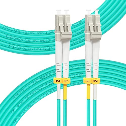 Image of FLYPROFiber 20m/66ft OM4 LC to LC Fiber Patch Cable | Length Options: 0.5m-100m, 40GB/100GB Duplex, 50/125um Multimode Fiber Optic Cable Cord LSZH 20Meter(66ft)