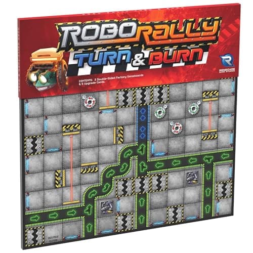 Image of Renegade Game Studios Robo Rally Turn & Burn Expansion, Strategic Racing Game, 2–6 Players, 45–90 Minutes, Ages 12+
