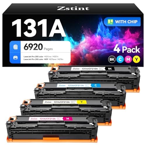 Image of 131A Toner Cartridge set 4-Pack Replacement for HP 131A 131X CF210A CF211A CF212A CF213A CF210X Compatible HP LaserJet Pro 200 color MFP M276nw M251nw M251n M276n Printer Ink Black Cyan Magenta Yellow