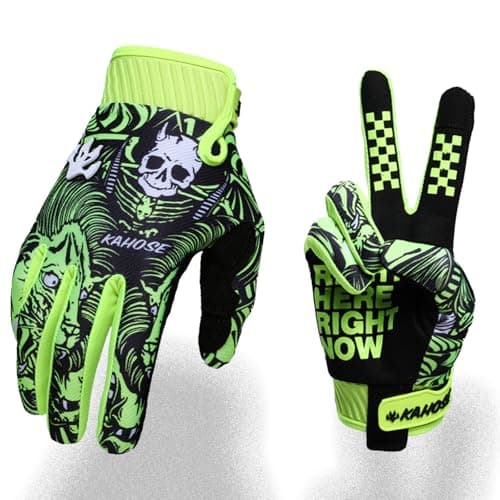 Image of Fast passion Skeleton-Paw Motorcycle Gloves for Men&Women,Cycling Glove Breathable Dirtbike Glove for ATV MTB Motocross Racing (Green02, L)