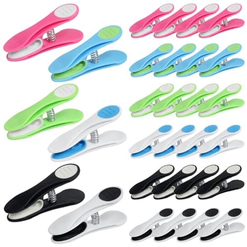 Image of SWKJ Clothes Pegs, 30Pcs Non-Slip Laundry Pegs for Washing Line, Multicolor Heavy Duty Minky Pegs with Soft Grip Cushioned Clip for Home