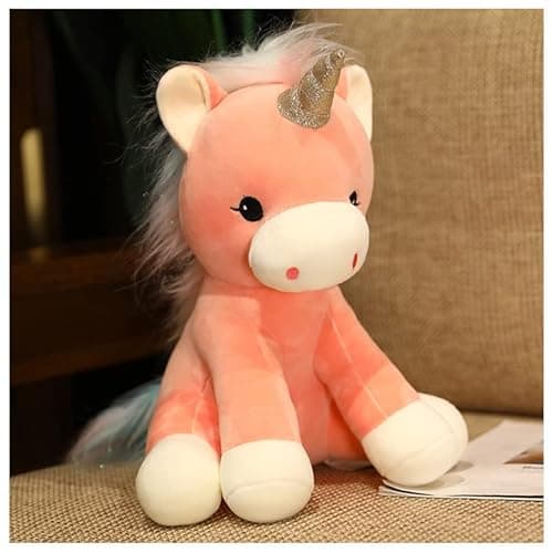 Image of YIUNL Cute Unicorn Plush Toy Unicorn Doll Cuddly Pillow Stuffed Animal Doll For Baby/Kids/Girls Pink 38cm