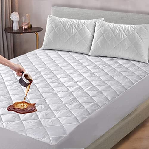 Image of Cotton Comfort Bedding Waterproof Mattress Protector Single 4-Layer Quilted Single Mattress Protector With 30cm Deep Pockets Ultra Soft Noiseless & Breathable Waterproof Mattress Cover