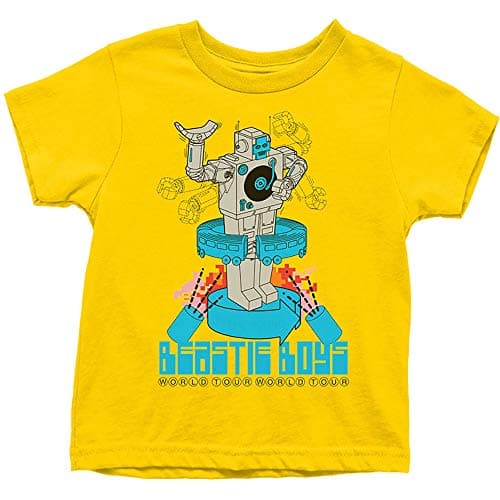 Image of The Beastie Boys Robot Official Childrens Tee T-Shirt Boys Kids 11-12 Years Yellow
