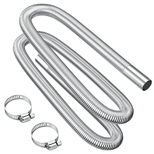 Image of URAQT Parking Heater Exhaust Pipe, Diesel Heater Exhaust Pipe, Stainless Steel Exhaust Pipe, Air Heater Exhaust Pipe, Car Air Heaters Exhausts Pipes Diesel Gas Vent Hose, Parking Heaters Pipes (200CM)
